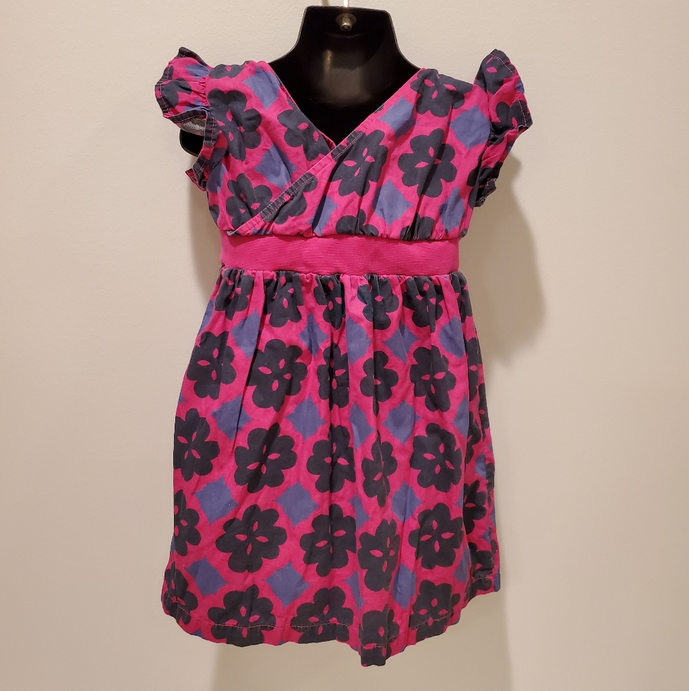 Tea Collection Pink and Blue Floral Wrap Dress - Picture 9 of 9